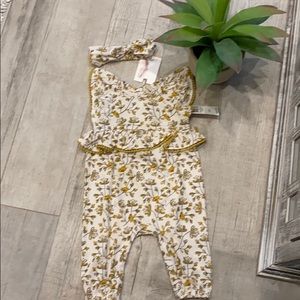 NWT GIRLS ROMPER WITH MATCHING HEADBAND